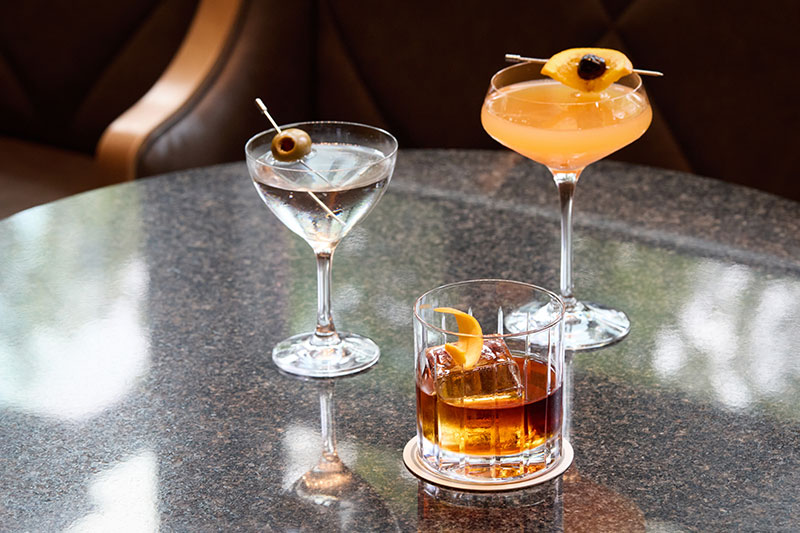 3 cocktails on a table